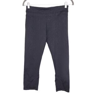 LULULEMON Run Inspire Crop II Yoga Pilates Petal Camo Embossed Black Women's 6